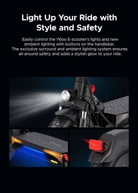 Engwe Y600 Electric Scooter – 830W Peak Power, 70 km Range, Seated & Foldable