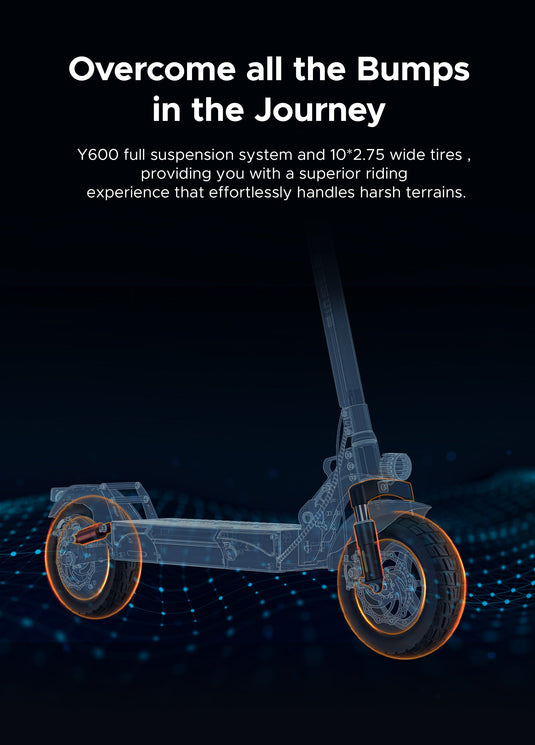Engwe Y600 Electric Scooter – 830W Peak Power, 70 km Range, Seated & Foldable