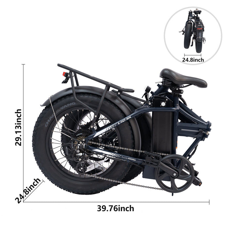 Load image into Gallery viewer, EUNORAU E-FAT-MN 48V 500W Folding Fat Tire Electric Bike
