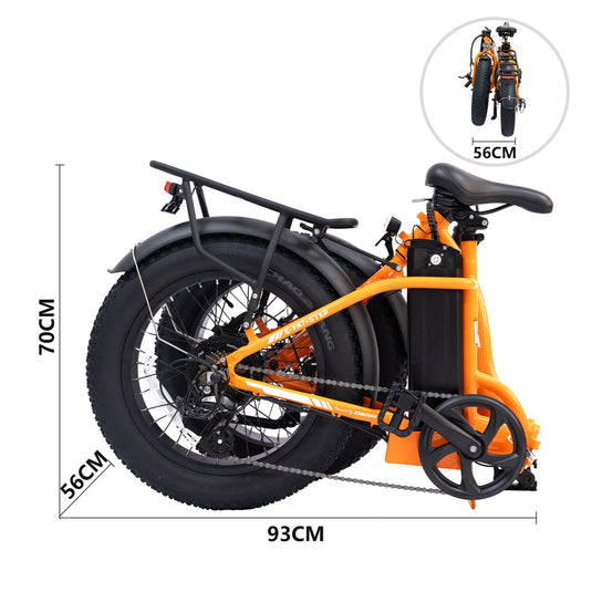 EUNORAU E-FAT-STEP 48V 500W 20" Foldable Step Fat Tire Electric Bike